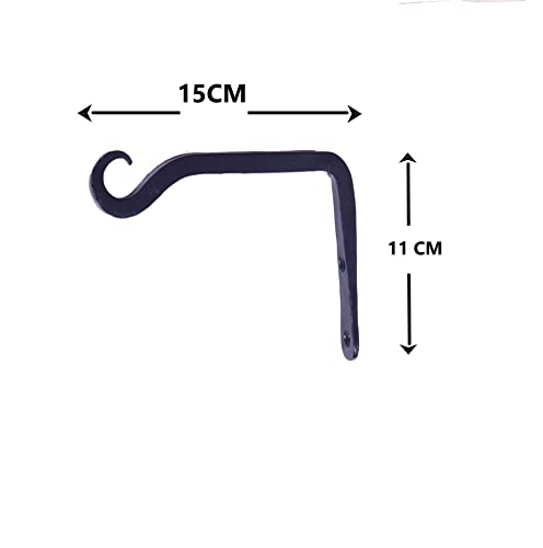 Image of Metal Wall Hook Hanging Plant Bracket Decorative Straight Plant Hanger for Pots, Bird Feeder, Planters, Lantern, Macrame, Wind Chimes Indoor | Outdoor (Pack of 4, S Black 27)