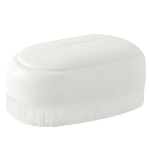 Sensory Brush Therapy, Silicone Body Brush Loofah Soft Bristles Stimulating and Calming Tools for Kids Men Women with Autism or Sensory Needs (White)