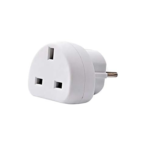 High Grade - Travel Adapter Converts UK Plug to 2 pin (Round) EU Plug - Works in Mauritius - AAA Products Cover