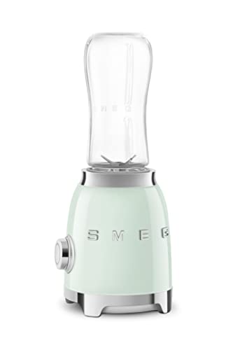 Smeg PBF01PGUK Retro 50’s Style Personal Blender, 2 x Bottles-To-Go, 2 Speed Settings, 600ml, 300W, Pastel Green