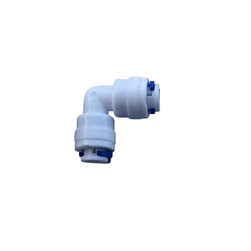 1/4 Push Fit Pipe Fittings for American Fridge and RO Unit Elbow, Tee Piece, Connectors, Valve, Tap Adapters etc (1, Elbow Connector)