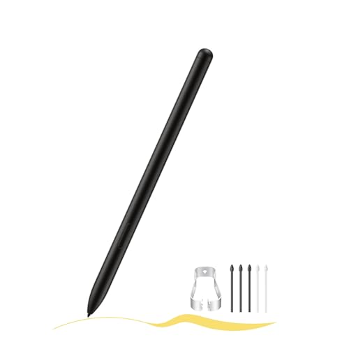Image of Galaxy Tab S8 S Pen (NoBluetooth) Replacement for Samsung Galaxy Tab S8/S8+/S8 Ultra -Air Command & 4096 Levels of Pressure, S7/S7+ Plus S Pen(EJ-PT870) + 5x Tips/Nibs (Black)