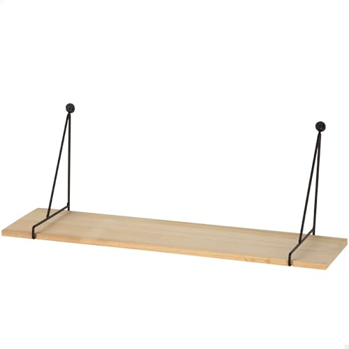AKTIVE MAX Home Estante de Pared, 40 cm, Peso máximo 5 kg, con Soportes Triangulares metálicos, Flotante, Efecto Madera Clara, Decoración, Salón, Comedor, Cocina, Baño (18489)