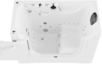 ANZZI Walk In Tubs PREMIUM 30"x60" Left Drain Wheelchair Accessible Walk-In Tub - 36 Jets, POWERED FAST DRAIN, V-Shape Back Massage, Gelcoat Construction | AMZ3060WCALWD