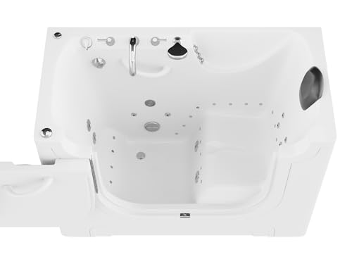 ANZZI Walk In Tubs PREMIUM 30"x60" Left Drain Wheelchair Accessible Walk-In Tub - 36 Jets, POWERED FAST DRAIN, V-Shape Back Massage, Gelcoat Construction | AMZ3060WCALWD