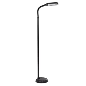 Bedford Home Floor Lamp – Full Spectrum Natural Sunlight Lamp with Bendable Neck – Reading, Craft, Studying, and Esthetician Light (Black)