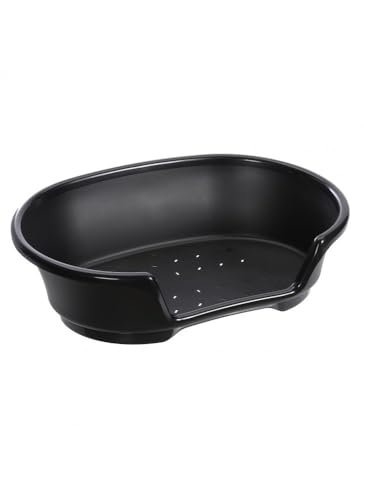 Mon ami Luki - Corbeille Plastique avec aerations Cosy - Noir - Chien - M