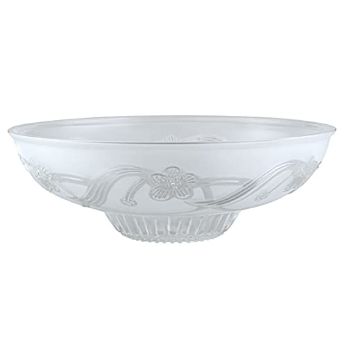 Aspen Creative 23130-11A Clear & Sandblasted Shade for Medium Base Socket Torchiere, Swag Lamp 13-3/4" Diameter x 4-3/4" High 1 Pack Replacement Glass, Clear