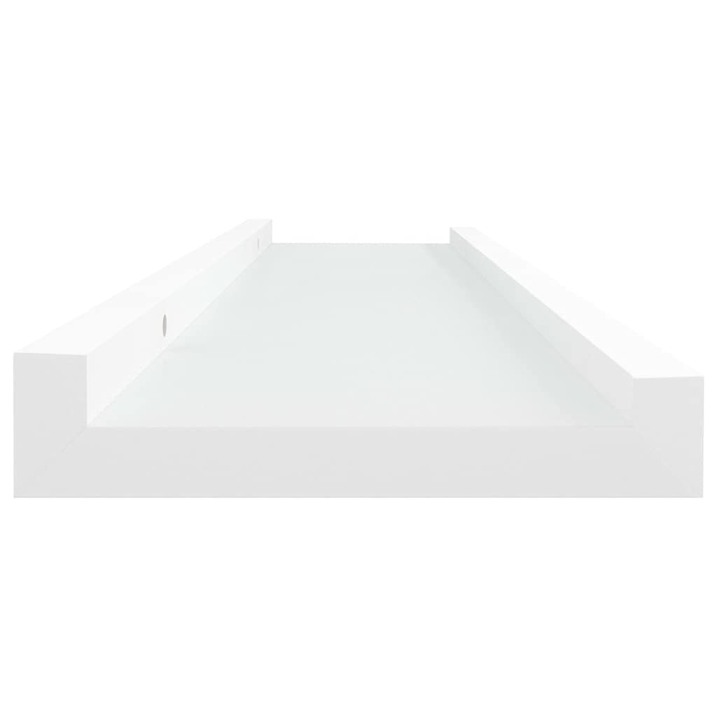 Mensole per Quadri 2 Pezzi, Scaffali da Parete in MDF Bianco, Design a U con Bordo Antiscivolo per Cornici e Decorazioni, 40 x 9 x 3 cm