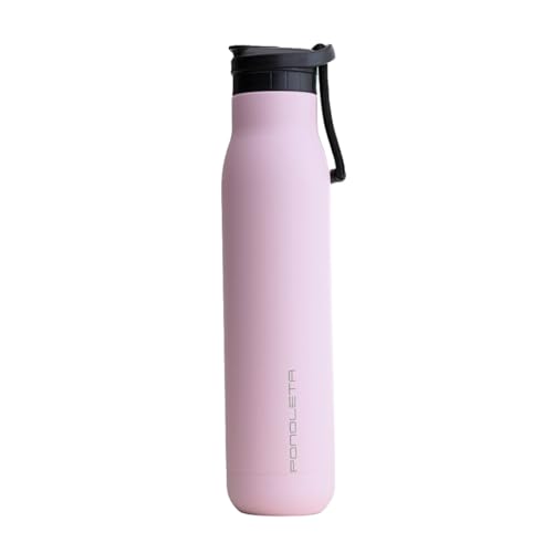 Ponoleta Slim Water Bottle, Stainless Steel with Straw, Standard Mouth for Sports and Travel, Double Vacuum Insulated, BPA-Free, Leak Proof