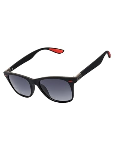 Óculos de Sol Quadrado Polarizado Preto Vermelho Azul Espelhado M...