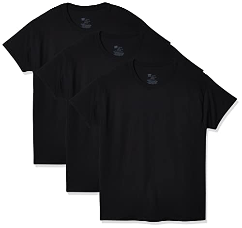 Hanes Ultimate mens Control Crew Neck - Multiple Packs Available undershirts, Black 3 Pack, Small US - image 1