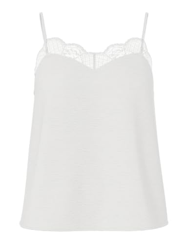 PIECES Mujer Pctiffany Strap Lace Noos BC Top, Cloud Dancer, M