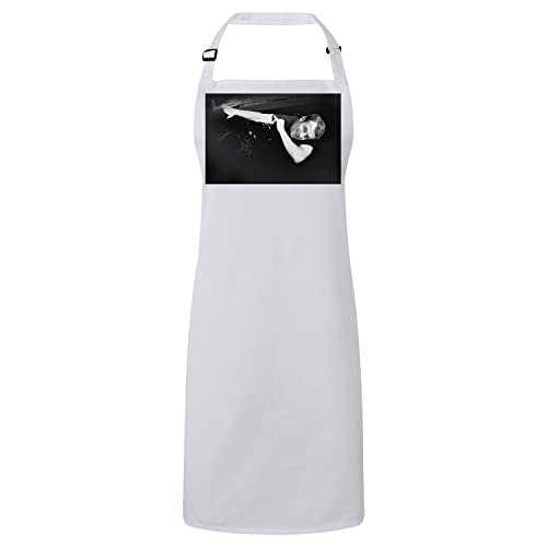 Tablier cuisine premium blanc pour éviter les taches sur vos vêtements avec humour et style