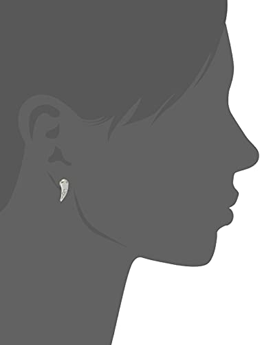 Rhodium Saber Stud Earring w/ Crystals