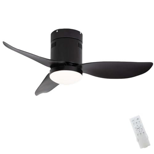 Caufloce Groß Deckenventilator Mit Beleuchtung Und Fernbedienung Leise, Modern 3 Farbe LED Reversibel Deckenlampe Ventilator Smart Wohnzimmer Timer Lampe Mit Deckenventilator Für Schlafzimmer-90cm