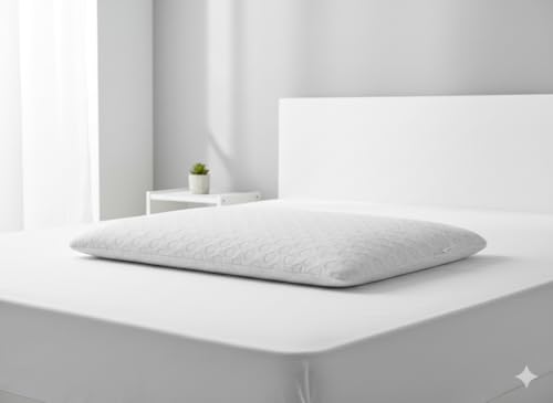 Dormyo Ultra Slim - Memory Foam Pillow for Sleeping - Ultra Thin for Neck Pain Relief - Thin Cervical for Neck Support - Thinnest Orthopedic Pack of 2, Flakes, 25.5" x 16.5" x 1"