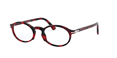 Persol Po3219V Oval Prescription Eyewear Frames, Red Grid/Demo Lens, 48 Mm #TOP20