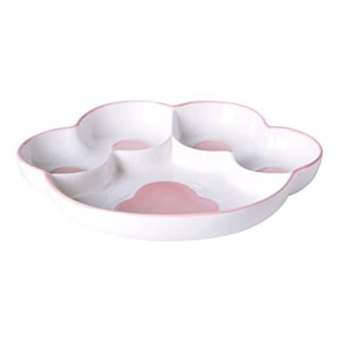 Angoily Keramik Teller Menü Tablett Essteller Menüteller Unterteilt Teller Dessert Salat Platte Gerichte Teller Geteilte Servierplatte Serviertablett Kinderteller Cover