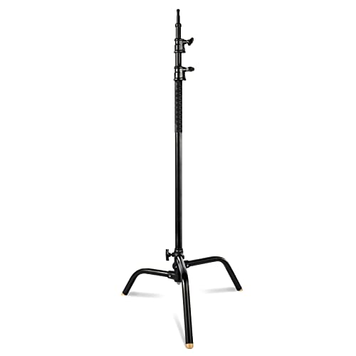 Selens Cスタンド センチュリースタンド 3.9-8.8ft/130cm-295cm 高さ調節可能 耐荷重 ステンレス製 折りたたみ式 撮影用 ヘビーデューティライトスタンド 撮影スタジオ ソフトボックス アンブレラ モノライトなど対応 ブラック