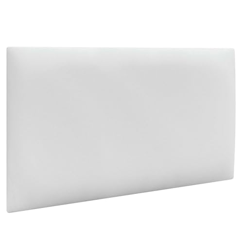 DHOME Pannelli Imbottiti in Similpelle Autoadesivi per Parete Acustici Fonoassorbenti Protezione dagli Impatti Testiere Decorazione Casa Camera da Letto (Bianca, 60x40)