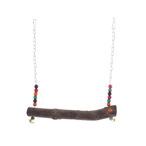 GALPADA 1PC Colorful Wooden Bird Swing with Beads Play for Parrots and Chickens for Climbing and Exploration Bird for Pet Entertainment