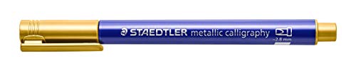 Image of Staedtler Metallic marker pen with calligraphy tip gold in pack of 10 nos.