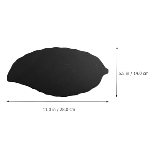 Plato para sushi forma hoja 28x14 cm negro miniatura 2