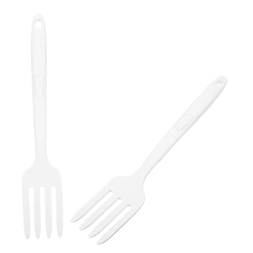 KICHOUSE 2pcs Silicone Forks for Cooking Pasta Forks Long Handle Heatproof Non-slip Ideal for Kitchen Use
