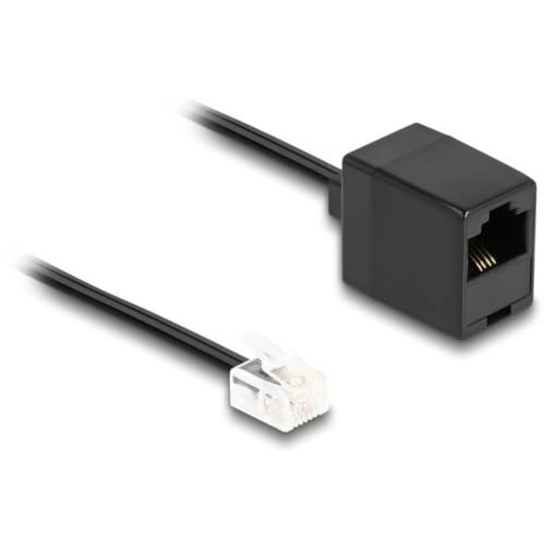 DeLOCK 88092 - Câble téléphonique RJ11 mâle vers RJ45 femelle noir 1 m