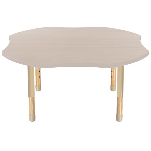 Image of 48 inch x 48 inch Clover Kids Classroom Table with Adjustable Chunky Wood Legs