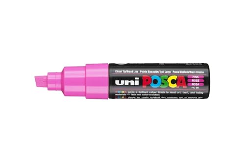 UNI POSCA PC-8K CHISEL TIP MARKER PEN- PINK (BOX OF 6)