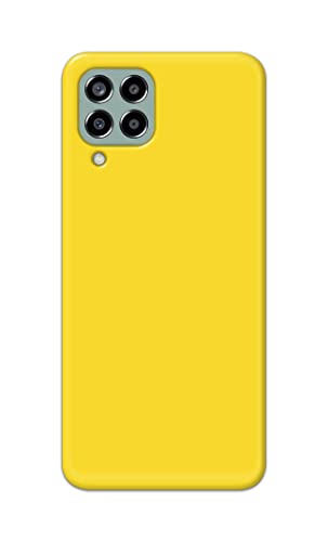 Image of Printed Hard Back Cover Case for Samsung Galaxy M33 5G Back Cover (Plain Yellow) -1803