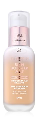 Deborah Milano - Skin Booster MAT Fondotinta in Siero SPF 15, N.2 Nude, Energizzante e Illuminante, con Vitamina C, Effetto Naturale, Uniforma l'Incarnato, 30 ml