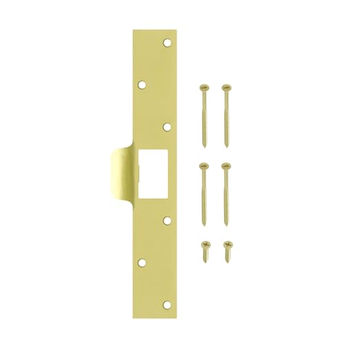 Nuk3y SP125 Security Door Latch Strike 1-1/4 inch x 7-7/8 inch (Polished Brass)