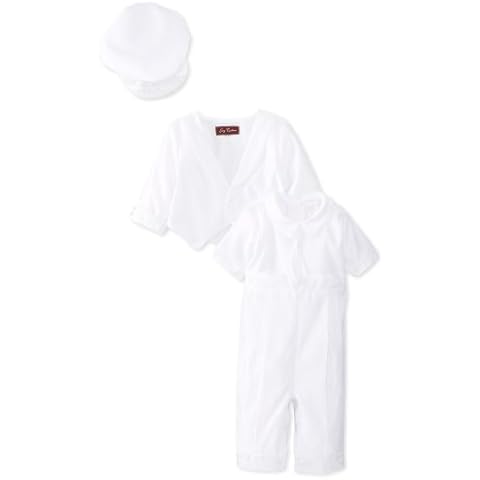 Joey Couture Baby Boys' 2 Button Satin Embroidered Christening Outfit, White, 18 Months Cover