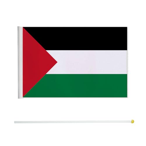 Drapeaux palestiniens à main lot de 10 ou 50 pièces sur bâton rond