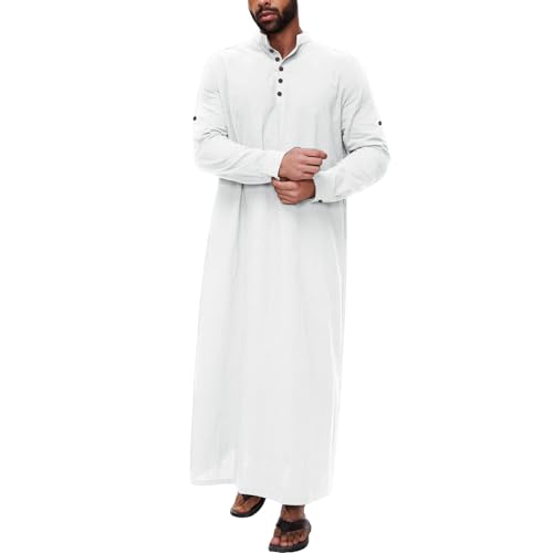 Robe priere musulmane ample en lin pour rester au frais en été