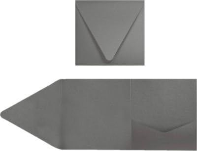 6 x 6 Pocket Invitations - Smoke Gray (50 Qty.)