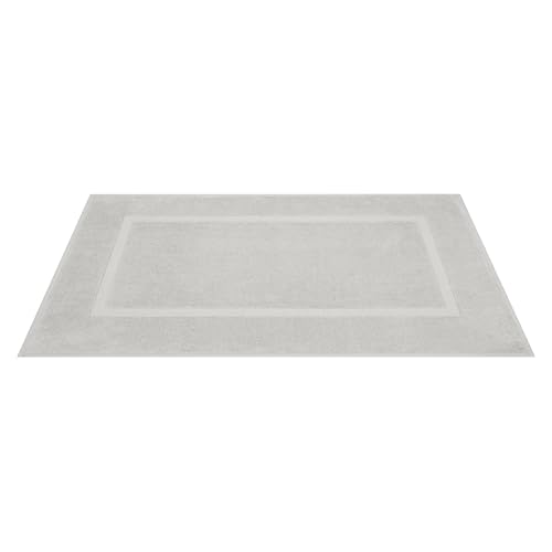 Image of Cotton Paradise 100% Cotton Turkish Bathmat Set, Soft Absorbent Quick Dry, 2 Piece 20x34 Bathmat Floor Set, Silver Grey