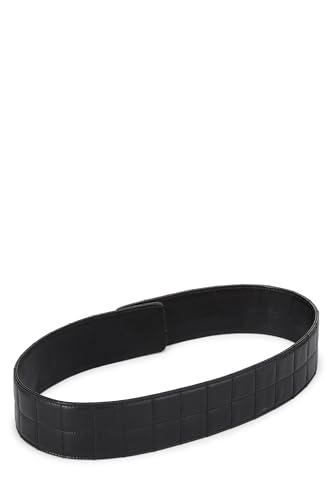 Pre-Loved Black Leather 'CC' Belt 75, Black3