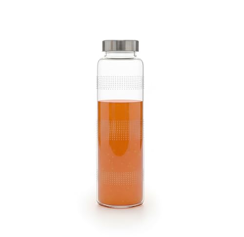 Image of Vency 750ml Glass Water Bottle for Water & Beverages | Leak-Proof Airtight Stainless Steel Lid | Smoothies & Juices (Single Bottle)