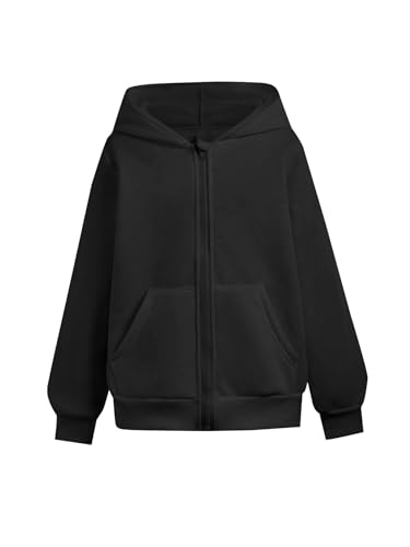 Girls Long Sleeve Zip Up Hoodie With Pockets Bow Print Fashion Sweatshirt