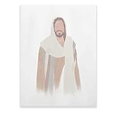 KWAY Jesus Christ Wall Art - Watercolor Christian Jesus Portrait Picture - Canvas Abstract Painting - Modern Religion God Painting Artwork - Watercolor Jesus Art Wall Decor No Frame 12x16in/30x40cm