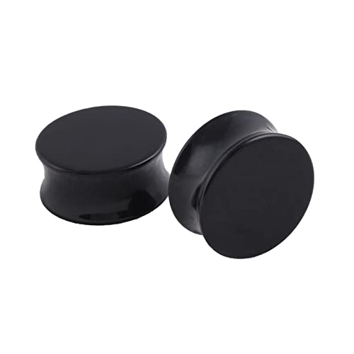 Homxi Tunnel Oreille 2 PCS Écarteur Acrylique,Ecarteur Oreilles 26mm Rond Noir Kit Ecarteur Oreille Noir Cover