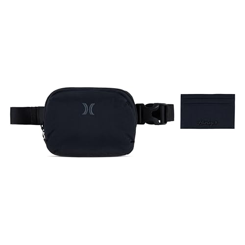 Hurley Bolsa transversal e estojo para cartão, conjunto de 2 peças, preto, Preto