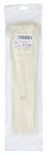 Gtse 14 Inch White/Clear Zip Ties, 100 Pack, 50Lb Strength, Uv Resistant Long Nylon Cable Ties, Self-Locking 14" Tie Wraps #TOP1