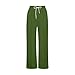 gsatuba Wide Leg Sweatpants for Teen Girls Cute Fashion Drawstring Elastic Waist Loose Soft Lounge Pants Active Joggers Green Baggy Joggers Size 7 Years