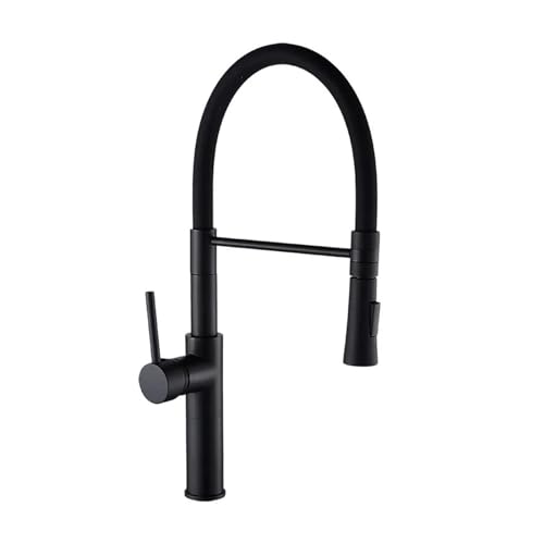 Grifo extraíble para cocina y baño mezclador de agua fría y caliente negro cromado 1 Uds. 2