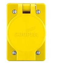 Cooper L1620RW Yellow Watertight Locking Receptacle 20A 3 Phase 480V